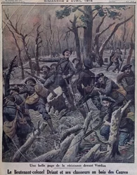 Le lieutenant-colonel Driant et ses bataillons de chasseurs défendant le Bois des Caures, Verdun, illustration de couverture de 